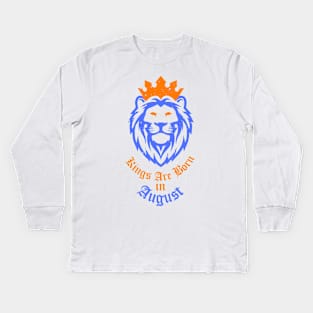 Vintage Kings Birthday in August Essential Gift T-Shirt Kids Long Sleeve T-Shirt